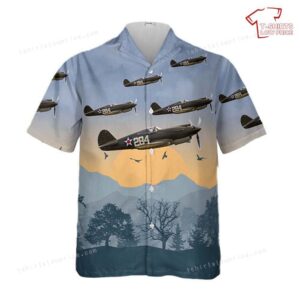 US Army Air Corps Curtiss P-40B Hawaiian Shirt
