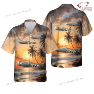 US Army Air Force P-47D Thunderbolt ‘Touch of Texas’  405th Fighter Group D-Day Hawaiian Shirt