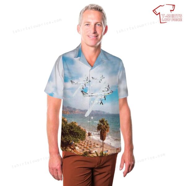 US Army Air Forces 875th BS Boeing B-29 Superfortress T Square 54 Hawaiian Shirt US Army Air Forces 875th BS Boeing B-29 Superfortress T Square 54 Hawaiian Shirt