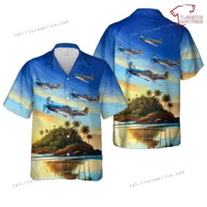 US Army Air Forces North American P-51 Mustang Little Rebel Hawaiian Shirt