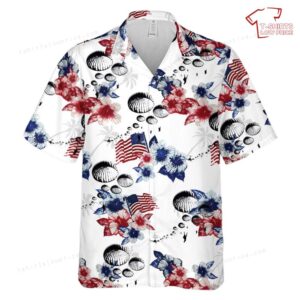 US Army Airborne Paratrooper, 4th Of July Hawaiian Shirt