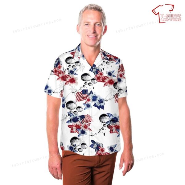 US Army Airborne Paratrooper, 4th Of July Hawaiian Shirt US Army Airborne Paratrooper, 4th Of July Hawaiian Shirt