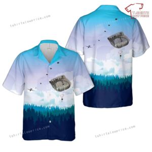 US Army Airborne School Students jump from a C-130 using T-11 parachutes Hawaiian Shirt