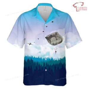 US Army Airborne School Students jump from a C-130 using T-11 parachutes Hawaiian Shirt