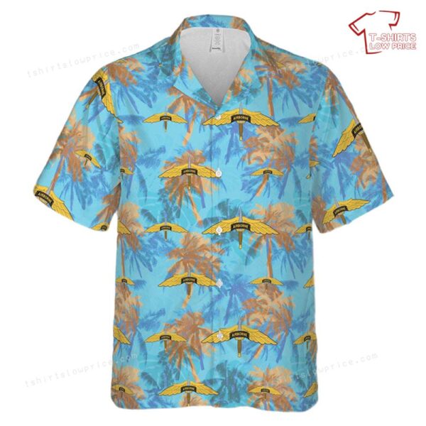 US Army Airborne School, Military Freefall Parachutist Badge Hawaiian Shirt US Army Airborne School, Military Freefall Parachutist Badge Hawaiian Shirt