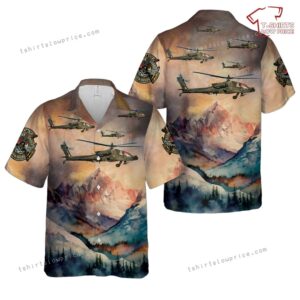 US Army Alpha Troop, 3rd Squadron, 17th Cavalry Regiment AH-64D Apache Hawaiian Shirt