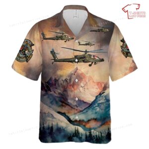 US Army Alpha Troop, 3rd Squadron, 17th Cavalry Regiment AH-64D Apache Hawaiian Shirt