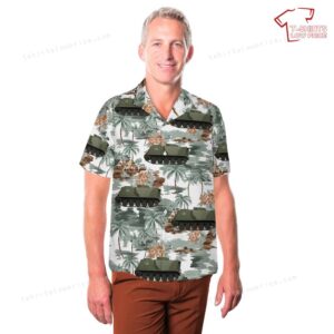 US Army Armored Personnel Carrier M113A1 2E HOTROD Hawaiian Shirt 3