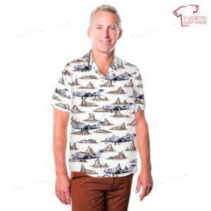 US Army Aviation Branch Beechcraft RC 12X Guardrail Hawaiian Shirt 3