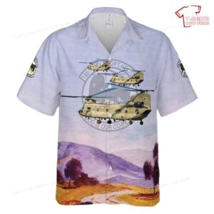 US Army B Co 1-214th Avn Big Windy Ch-47 Hawaiian Shirt