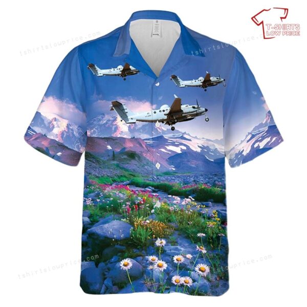 US Army Beechcraft MC-12W Liberty Hawaiian Shirt US Army Beechcraft MC-12W Liberty Hawaiian Shirt