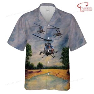US Army Bell Helicopter OH-58F Hawaiian Shirt