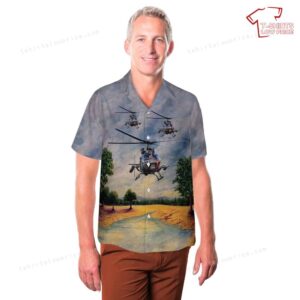 US Army Bell Helicopter OH 58F Hawaiian Shirt 3