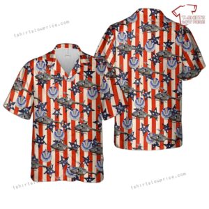 US Army Bell OH-58A Kiowa (206A-1), 1st Battalion – 212th Aviation Regiment – 110th Aviation Brigade, 4th Of July Hawaiian Shirt