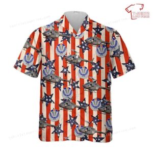 US Army Bell OH-58A Kiowa (206A-1), 1st Battalion – 212th Aviation Regiment – 110th Aviation Brigade, 4th Of July Hawaiian Shirt