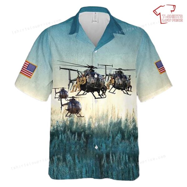US Army Boeing AH-6 The Little Bird Hawaiian Shirt US Army Boeing AH-6 The Little Bird Hawaiian Shirt