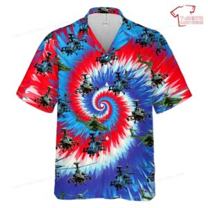 US Army Boeing AH-64 Apache, 4th Of July Hawaiian Shirt
