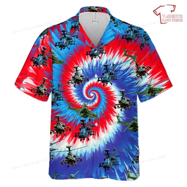 US Army Boeing AH-64 Apache, 4th Of July Hawaiian Shirt US Army Boeing AH-64 Apache, 4th Of July Hawaiian Shirt