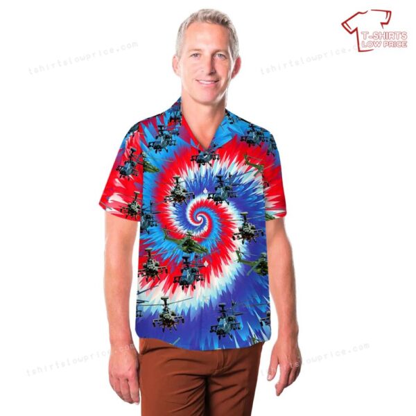 US Army Boeing AH-64 Apache, 4th Of July Hawaiian Shirt US Army Boeing AH-64 Apache, 4th Of July Hawaiian Shirt