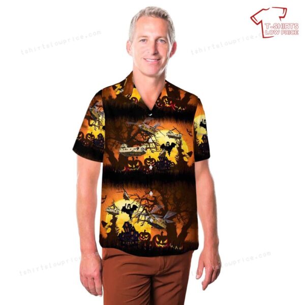 US Army Boeing CH-47 Chinook Halloween Hawaiian Shirt US Army Boeing CH-47 Chinook Halloween Hawaiian Shirt