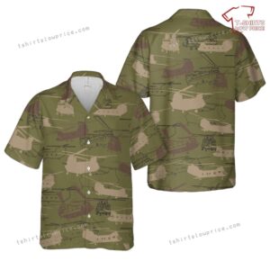 US Army Boeing CH-47 Chinook Silhouettes Hawaiian Shirt