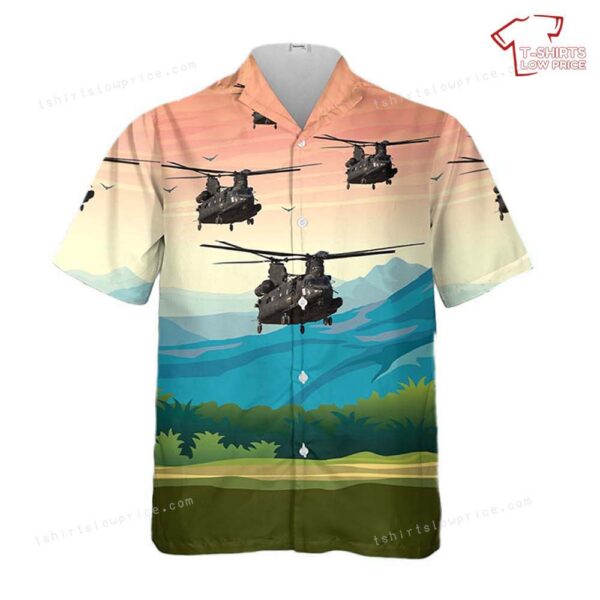 US Army Boeing MH-47G Chinook (414) Hawaiian Shirt US Army Boeing MH-47G Chinook (414) Hawaiian Shirt