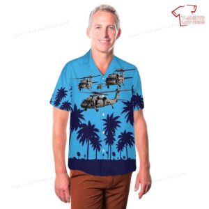 US Army California National Guard UH 60 Black Hawk helicopter Hawaiian Shirt 3