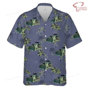 US Army Caterpillar D7 Bulldozer Hawaiian Shirt