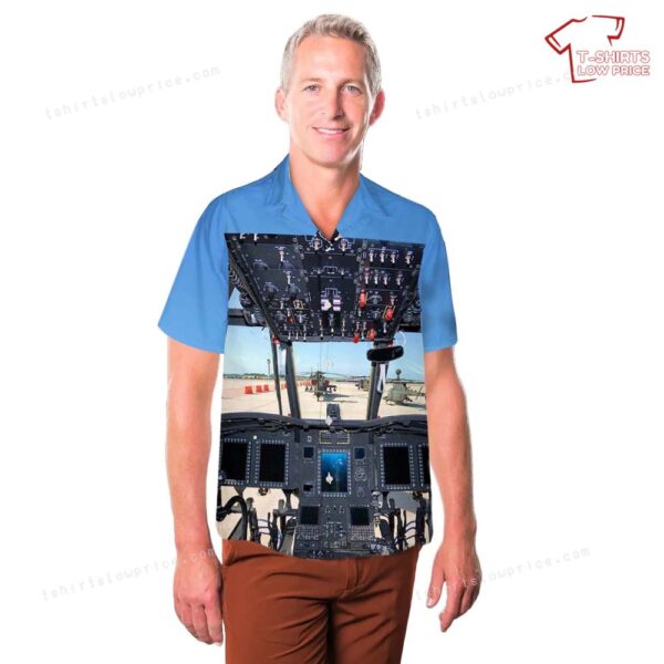US Army CH-47 Chinook Cockpit Hawaiian Shirt US Army CH-47 Chinook Cockpit Hawaiian Shirt