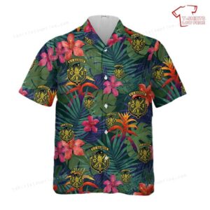 US Army CI Ranger Crest With Crest And Tab Hawaiian Shirt