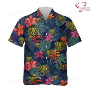 US Army CI Ranger Crest With The Shield Hawaiian Shirt