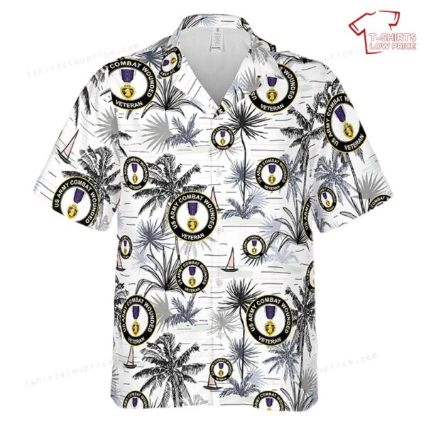 US Army Combat Wounded Veteran Purple Heart Hawaiian Shirt US Army Combat Wounded Veteran Purple Heart Hawaiian Shirt