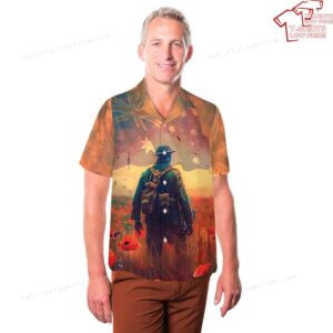 Australia Anzac Day Lest We Forget Poppy Field Soldier Hawaiian Shirt 3