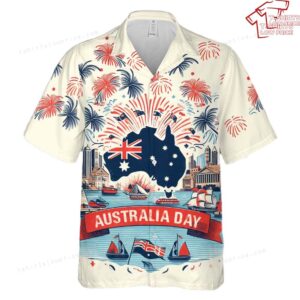 Australia Day Map & Flag Hawaiian Shirt
