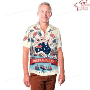 Australia Day Map Flag Hawaiian Shirt 3