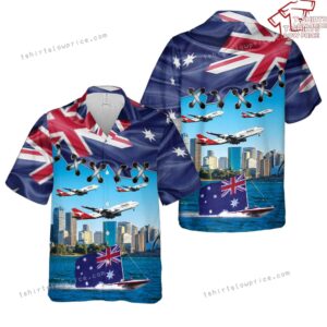 Australia Day Qantas Boeing 787-9 Dreamliner Hawaiian Shirt