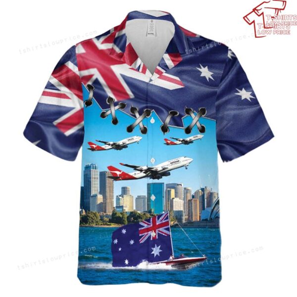 Australia Day Qantas Boeing 787-9 Dreamliner Hawaiian Shirt Australia Day Qantas Boeing 787-9 Dreamliner Hawaiian Shirt
