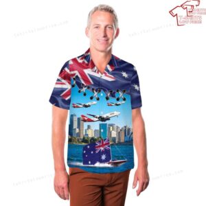Australia Day Qantas Boeing 787 9 Dreamliner Hawaiian Shirt 3
