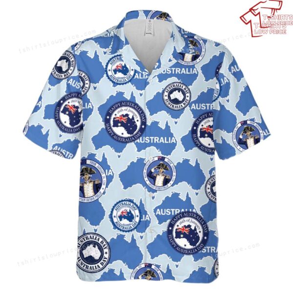 Australia Day Stamp Hawaiian Shirt Australia Day Stamp Hawaiian Shirt