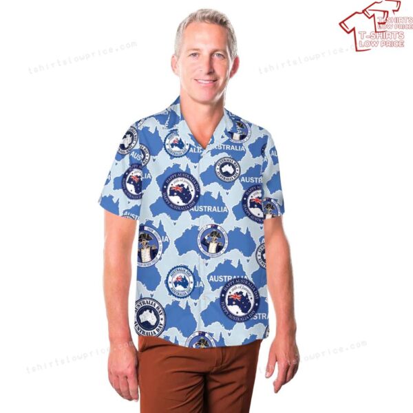 Australia Day Stamp Hawaiian Shirt Australia Day Stamp Hawaiian Shirt