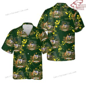 Australia Golden Wattle And Coat of Arms Hawaiian Shirt