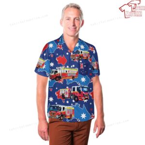 Fire and Rescue NSW FRNSW Australia Day Pocket Hawaiian Shirt 3