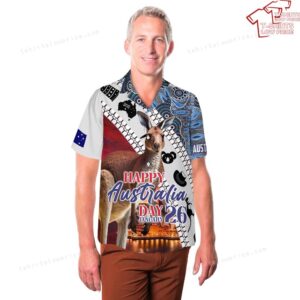 Kangaroo Happy Australia Day Aboriginal Hawaiian Shirt 3