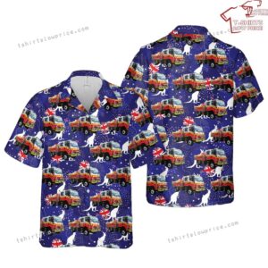New South Wales RFS Fire Truck Classic Australia Day Hawaiian Shirt