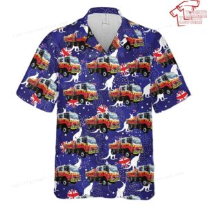New South Wales RFS Fire Truck Classic Australia Day Hawaiian Shirt