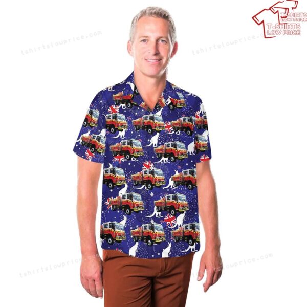 New South Wales RFS Fire Truck Classic Australia Day Hawaiian Shirt New South Wales RFS Fire Truck Classic Australia Day Hawaiian Shirt