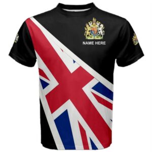 Custom Name United Kingdom Flag Coat of Arms T shirt 3