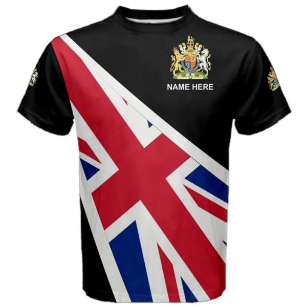 Custom Name United Kingdom Flag Coat of Arms T-shirt Custom Name United Kingdom Flag Coat of Arms T-shirt