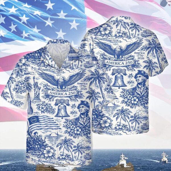 Vintage Patriotic America 250 Hawaiian Shirt Vintage Patriotic America 250 Hawaiian Shirt