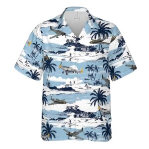 Blue Pastel Aircraft Hawaiian Shirt